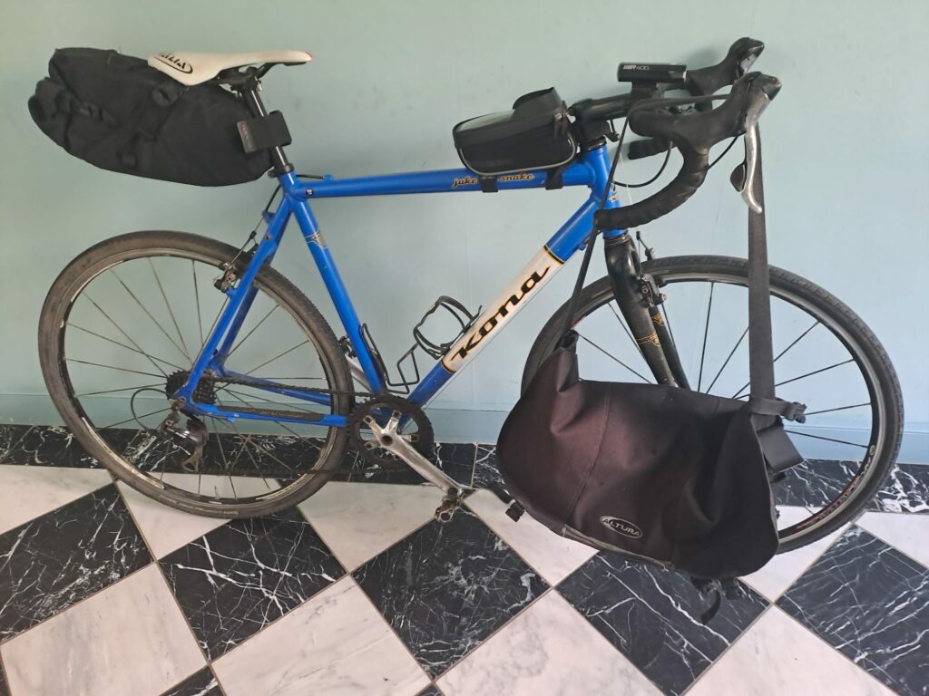 Jim's trusty bike. Jim's trusty bike.